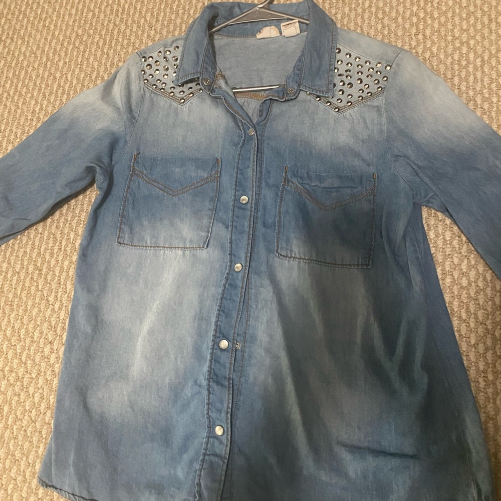 Long sleeve jean button up